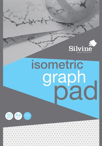 A4 Professional Graph Pad. 50 Sheets of Quality 90gsm Paper, Printed Isometri…