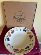 Longaberger Fruit Medley Pottery 13" Pasta Bowl w/Box #37346 - MADE IN USA