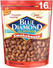 Blue Diamond Almonds Gluten Free Smokehouse 16 Ounce Pack of 1 , 16oz Bags