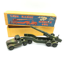 MILITARY MODELS LONG RANGE MOBILE GUN CRESCENT TOYS  Ref 1271 - 60s