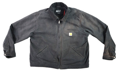 CARHARTT 103828 Men s XL Black Blanket Lined Canvas Detroit Work Jacket
