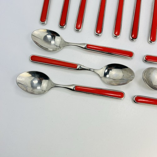 Pinti Inox Menù Posate 18 pz Coltello Forchette Cucchiaio Plastica Acciaio Inox Anni 80 - Foto 8 di 16