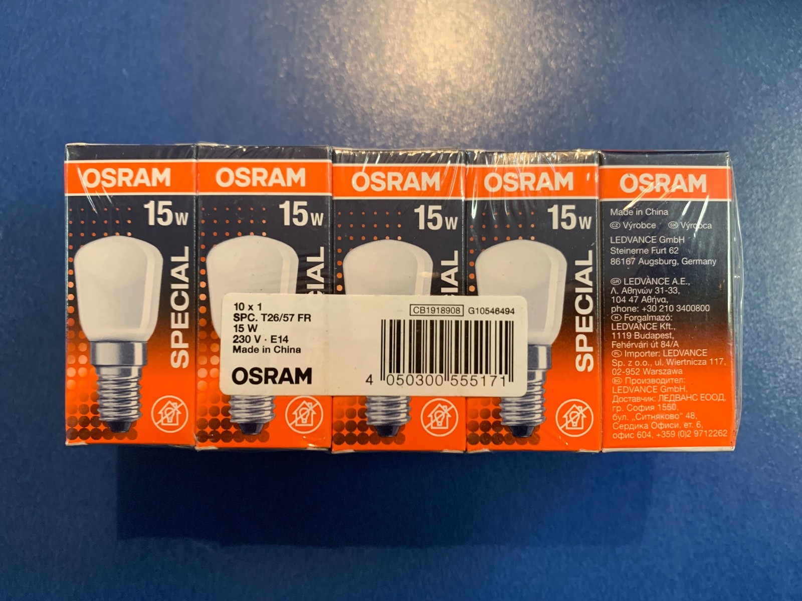 10X OSRAM Light Bulb 15W Special T26 Matte 230V E14 Lamp FR DIMMABLE 110lm