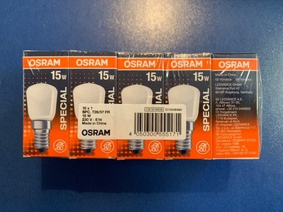 10X OSRAM Glühlampe 15W Special T26 Matt 230V E14 Lampe FR DIMMBAR 110lm