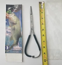 Rising Work 8.5" 3-Click Needle Nose Fishing Pliers, Split Ring, Cutter, Crimper