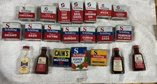 Lot Of 21 Vintage Spice Tins/bottles,cains,schilling,ideal