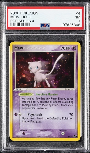 2006 POKEMON POP SERIES 4 #4 MEW-HOLO PSA 7