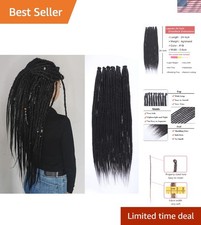 Volumized Dreadlock Extensions - 40 Strands Natural Black 24 Inch Synthetic Hair