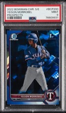 2022 BOWMAN CHROME SAPPHIRE EDITION PROSPECTS #BCP200 YEISON MORROBEL PSA 9