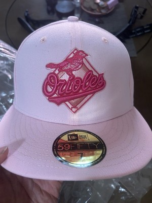 New Era 59FIFTY Baltimore Orioles Pink Fitted Cap Size 7 30th Anniversary Patch