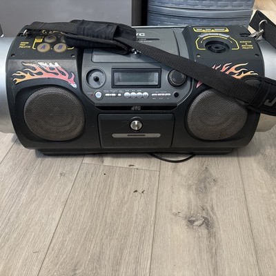 JVC RV-DP100 Boombox CD Radio Remote Drumpads Woofers WORKS! Missing Two Knobs