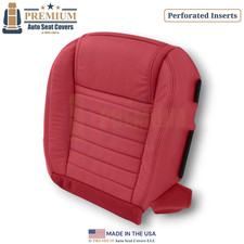 2005-2009 For Ford Mustang Leather Perf. Front Driver Bottom Seat Cover Crimson