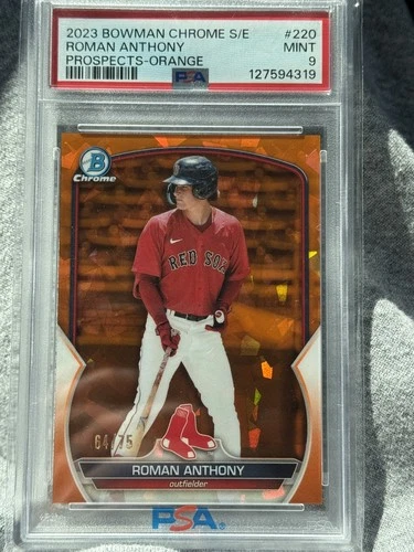 2023 Bowman Chrome Sapphire Edition Roman Anthony Prospects Orange #/75 psa 9