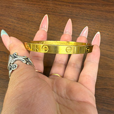 Cartier Love Signed 18K Yellow Gold Bangle Bracelet 750 TP6688 No Stone