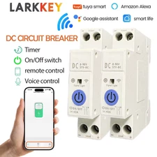 TUYA WIFI DC Smart Circuit Breaker 1P+N 8-90V DIN Rail for Smart Home Wireless V