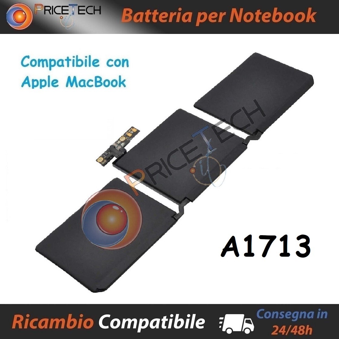 Batteria A1713 per Apple MacBook Pro 13" 2016-2017 A1706 A1708 54.5Wh