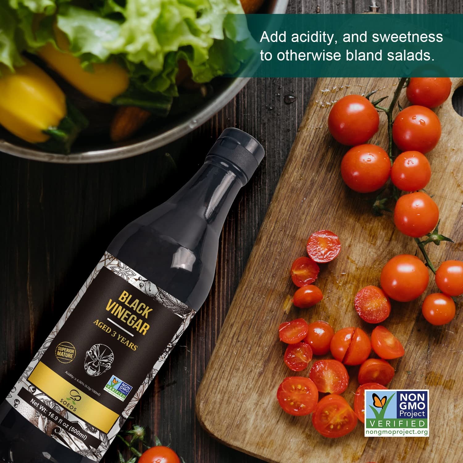 Soeos Chinkiang Vinegar 16.9 fl oz (500ml), 3 Years Fl Oz (Pack of 1) 