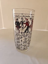 Hazel Atlas MCM 14oz Glass Cocktail Shaker Mixer 7 Recipes NO LID - VINTAGE 