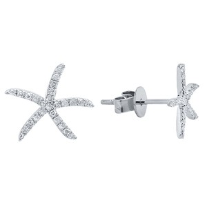 14K-WHITE-GOLD-MICRO-PAVE-DIAMOND-STARFISH-SEA-STAR-FISH-STUD-EARRINGS