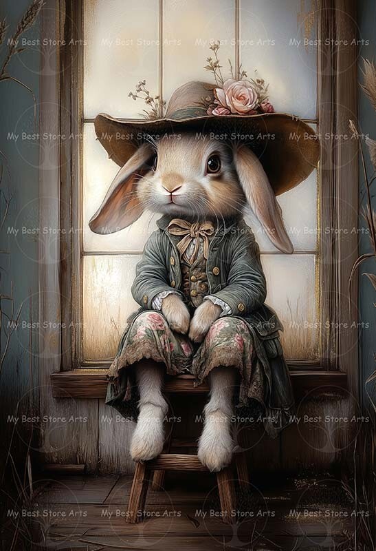 ★Original ART  ‘RABBIT' Rabbit Painting Bunny Original Art Bunny Wall Art Rabbit