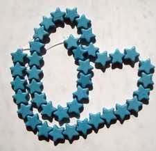15" Blue Turquoise Star shaped beads 40pcs 12x11mm beads BS021