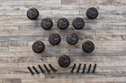 10Pc Vtg Cast Iron Moon Shape Drawer Cabinet Door Pulls Knobs Handles Farm Decor