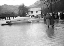 Donald Campbell launches Bluebird K7 Ullswater tests 8th Febr- 1955 Old Photo 2