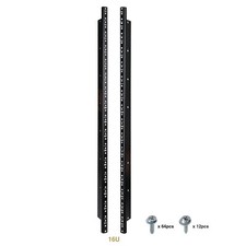 Sound Town 2-pack 16U Rack Rails, Black Powder Finish, with Screws ST-RR-16U 