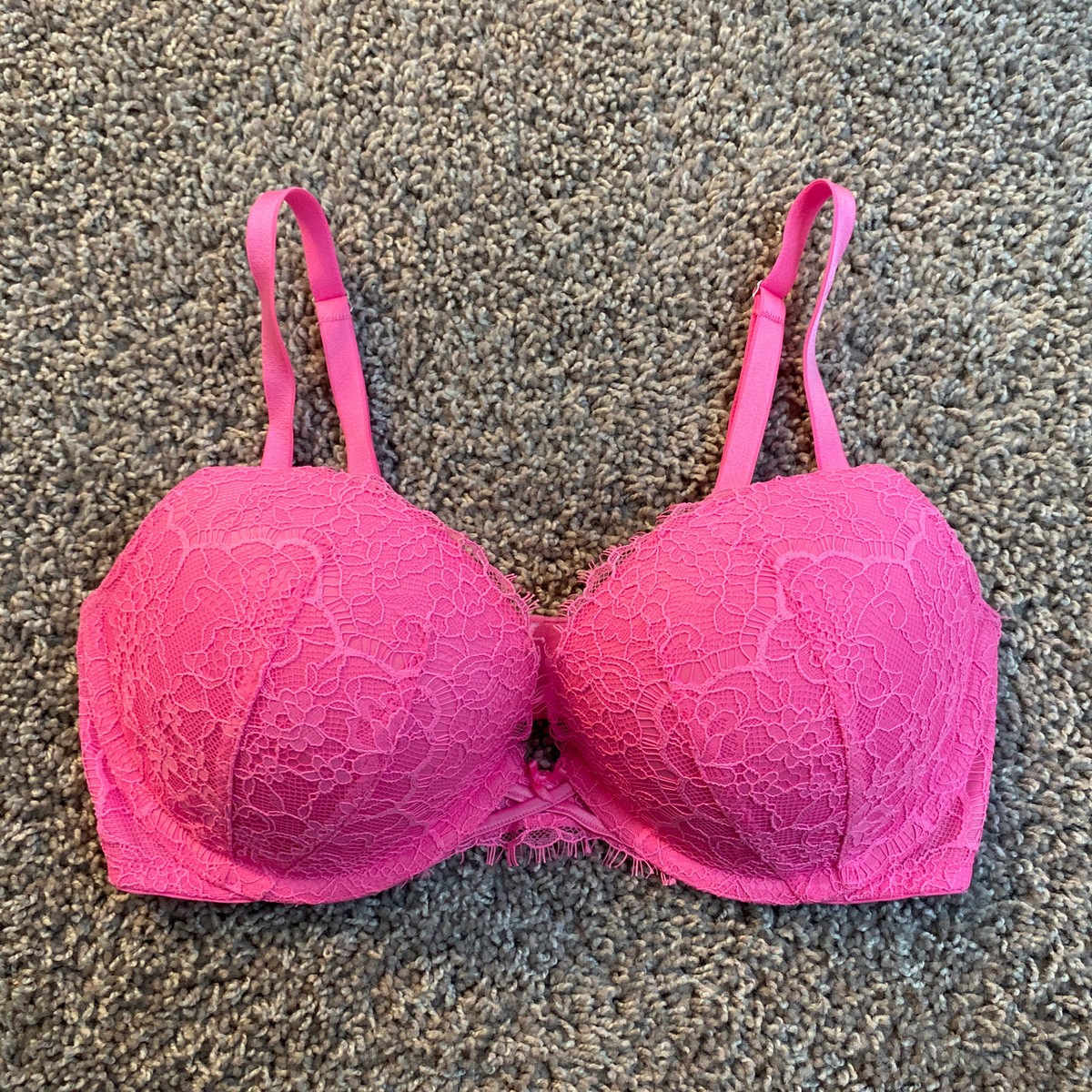 Victorias Secret Dream Angels Push Up Hot Pink Lace Bra 34D | eBay