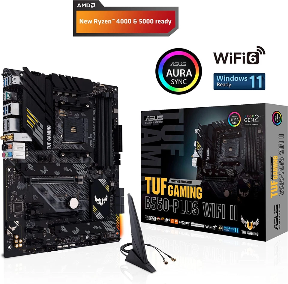 Asus Tuf Gaming B550-Plus WIFI II Scheda Madre PC ATX Socket AM4 Ryzen DDR4 PCIe - Immagine 2 di 4