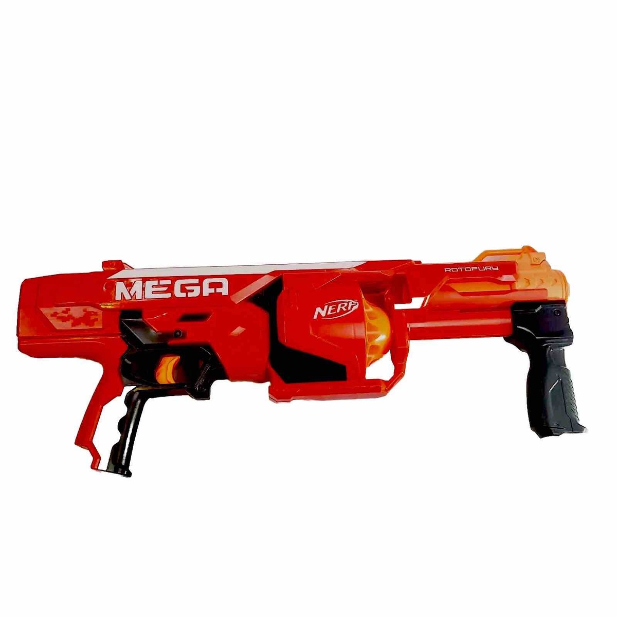 Nerf Mega Rotofury Pump Action Blaster Dart Gun Boy's Orange Working Toy  Collect