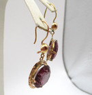 Vintage 10K Yellow Arabic Gold Violet Purple Sapphire Earrings [E216] — photo 5
