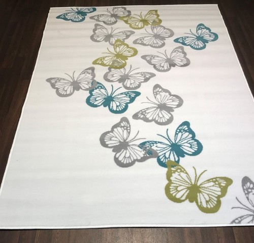BUTTERFLY DESIGN NOVELTY X LARGE MATS RUGS 160CMX230CM CREAM GREAT QUALITY RUGS - 第 1/5 張圖片