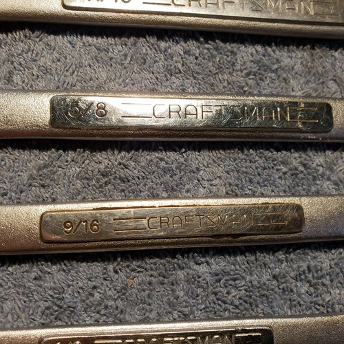 VINTAGE SET OF 7 Craftsman "E" series combination wrenches 12 pt. USA - 第 3/20 張圖片