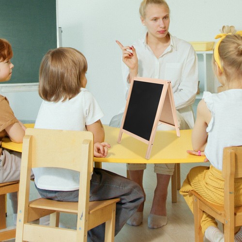 Wooden Message Board Dry Erase Chalkboard Easel for Kids Office Writing Tablet - Photo 3/12