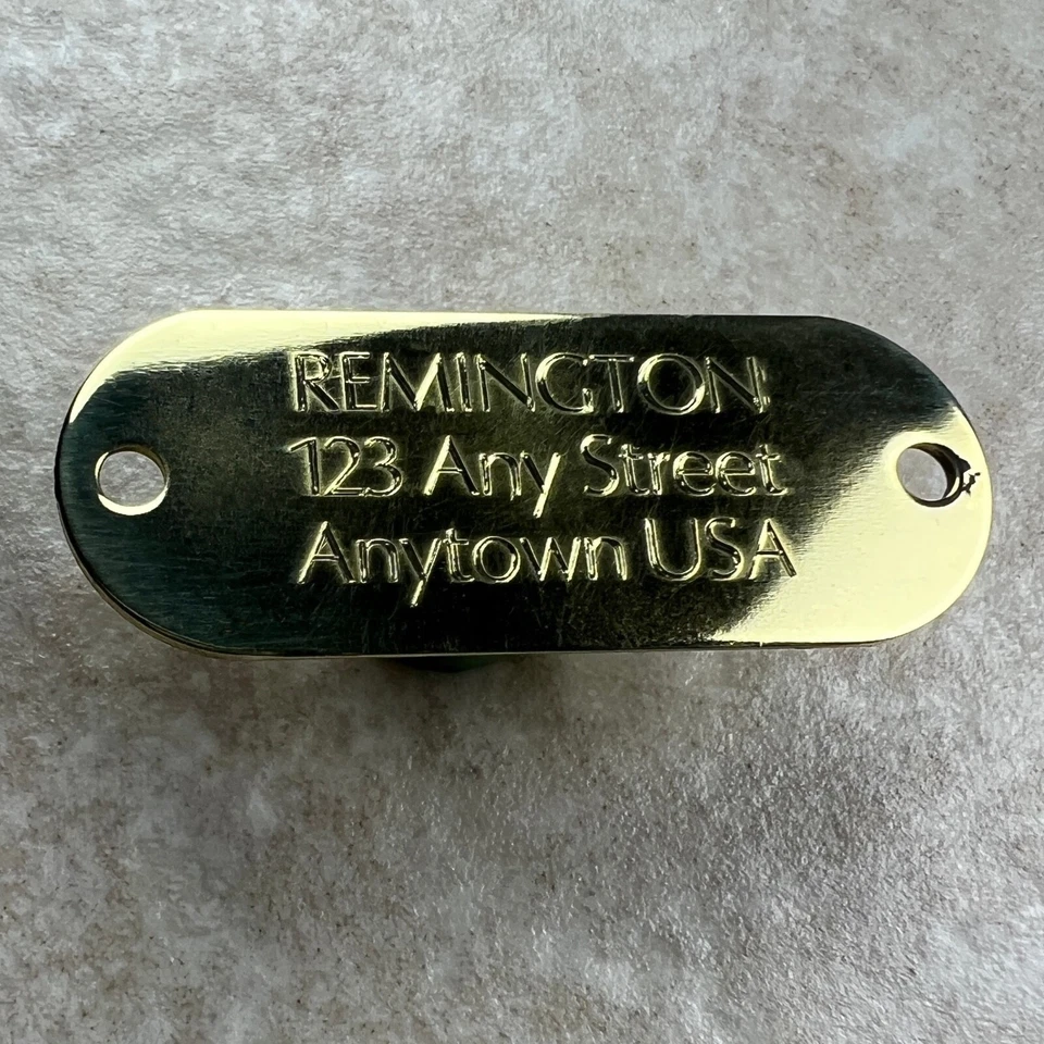 Etiquetas de perro grabadas personalizadas collar de perro etiquetas de identificación PLACA DE NOMBRE LATÓN MEDIANO Foto 4 de 4