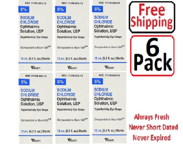 Sodium Chloride Eye Solution 15 ml ( 6 Pack ) Akorn Brand eBay