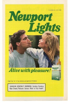 1989 Newport Lights Cigarette Advertisement