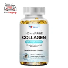 Marine Collagen Capsules 1300mg Hyaluronic Acid,Vitamin C,Skin Health Supplement