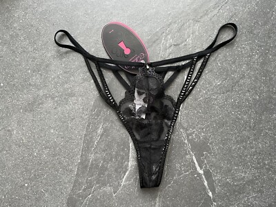 Schwarzer String Tanga  Jitske  von Hunkemöller Private Gr. L NEU
