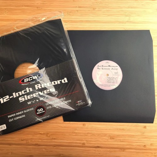 BCW 12 Inch Record Paper Inner Sleeves Cut Corners 33 RPM BLK FREE SHIP - Imagen 2 de 2