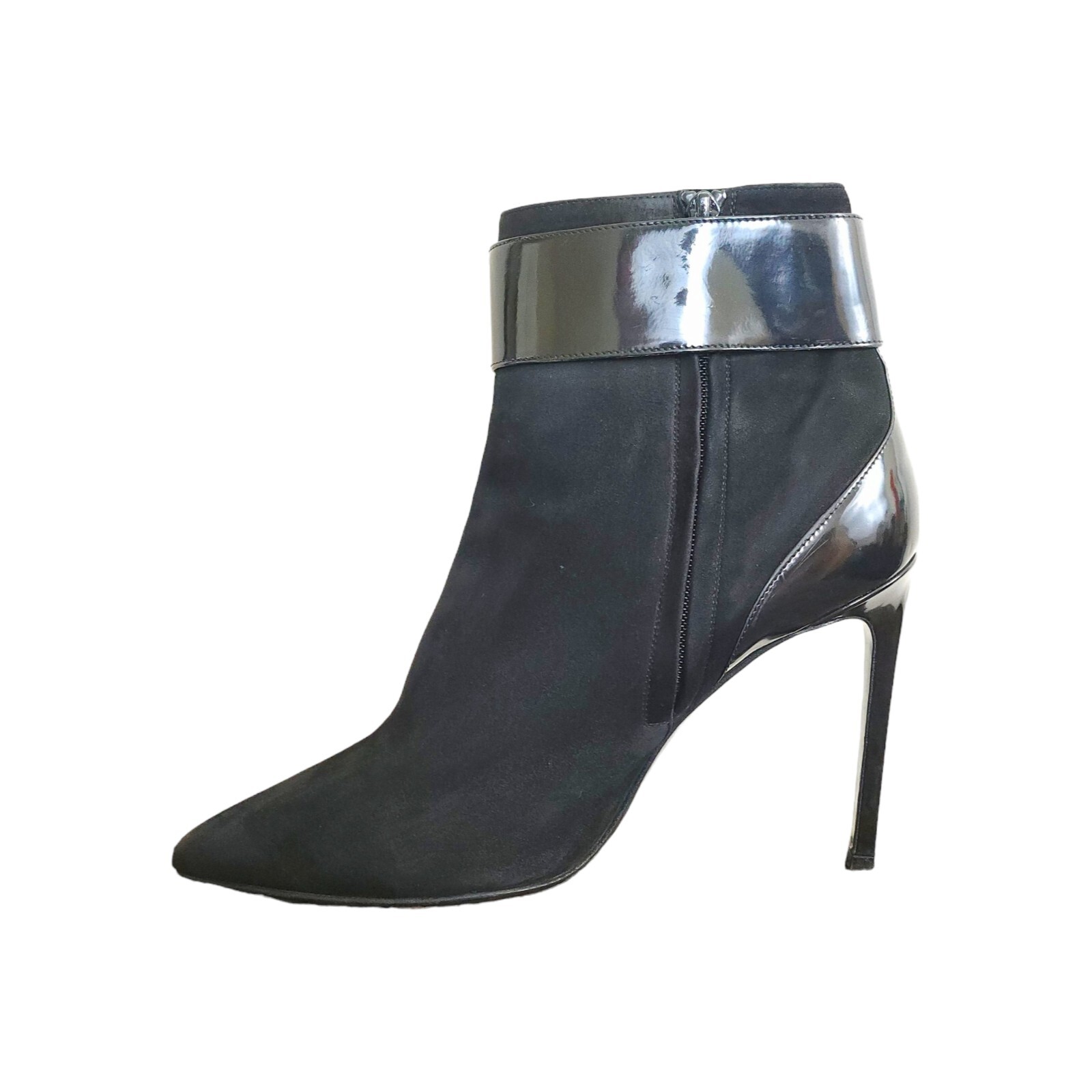 Stivaletti donna Saint Laurent neri scamosciati vernice taglia UK 8