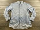 Hugo Boss Dress Shirt Mens Button Up Long Sleeve Blue Work Pin Stripe 16.5
