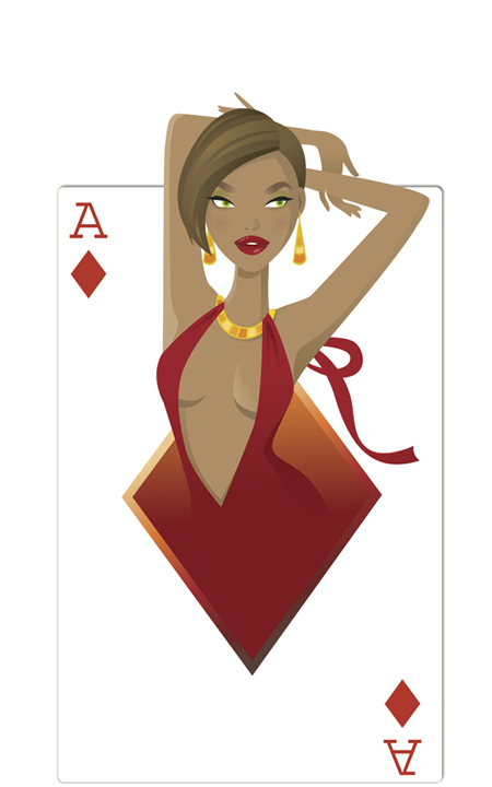 DIAMONDS BABE (CASINO POKER NIGHT) LIFESIZE CARDBOARD  CUTOUT STANDEE DECORATION