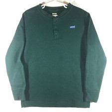 Levi's Boy's Medium Green Long Sleeve Thermal Henley Shirt