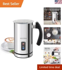 Compact Electric Milk Frother for Cappuccinos - Automatic Stainless Steel Design