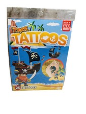 Temporary Tattoos Pirate 25 Party Favor Birthday Gift Stocking Cartoon Boy Camp