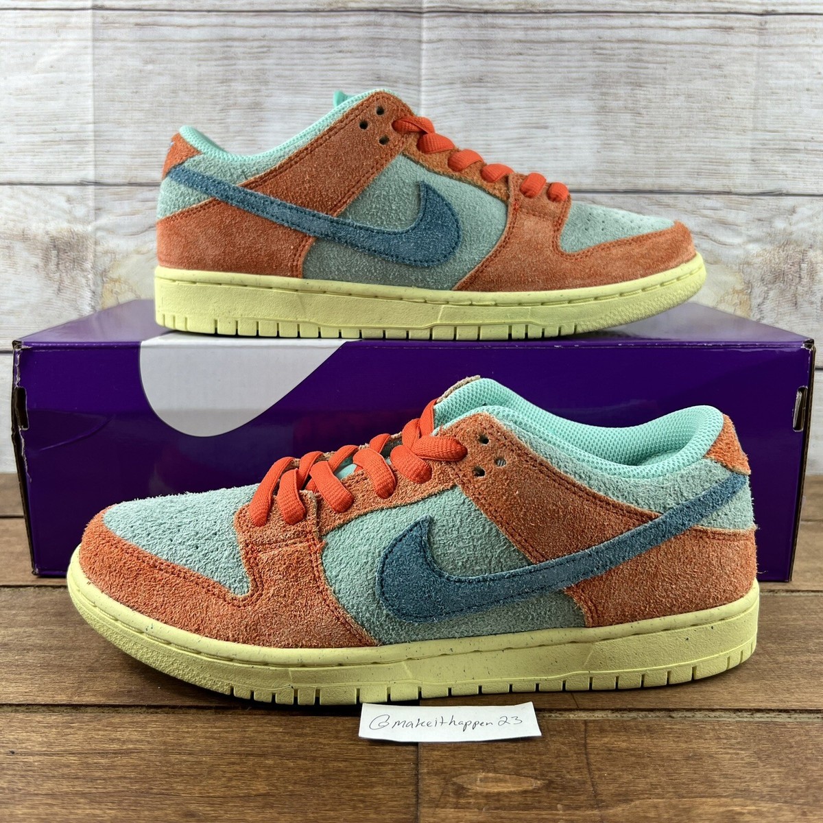 NIKE SB DV5429-800 ダンクlow Nike SB Dunk Low Orange Emerald Rise Aqua DV5429-800 Men