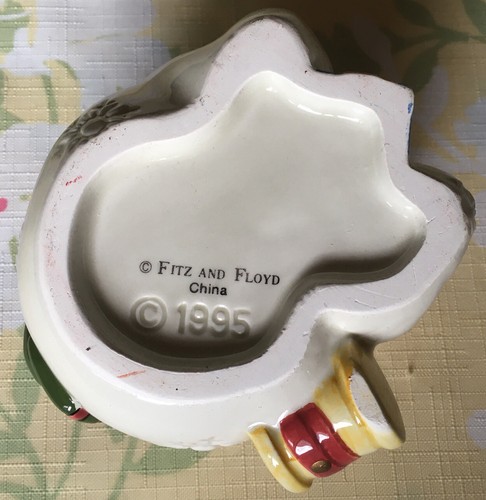 VINTAGE FITZ & FLOYD HOLIDAY SNOWMAN COOKIE CANDY JAR CREAMER SUGAR BUNDLE 1995 - Picture 9 of 10