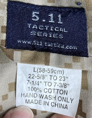5.11 Tactical Buschhut Kappe Mütze Erwachsene Large 7 3/4 - 7 3/8 Digital Camo Gorpcore - Bild 7 von 8